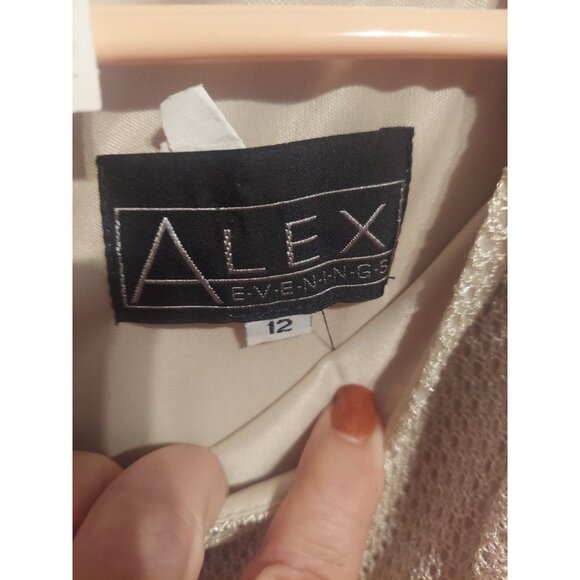 Alex Evenings Women's Mother Of The Bride Two Piece Shell Beige Gown Size 12 - Picture 10 of 16